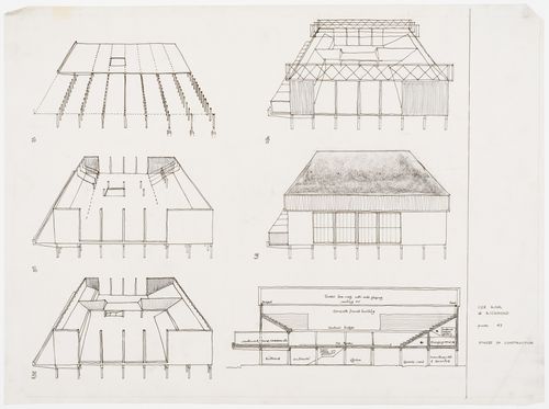 Stages of construction for an ice rink at Richmond, Richmond upon Thames, London, England