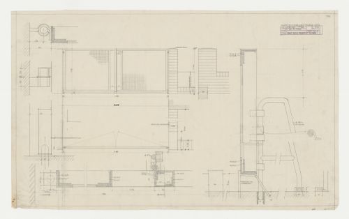 Plan, elevation, and sectional details for a garden fence on Kriftelerstrasse, Hellerhof Housing Estate, Frankfurt am Main, Germany