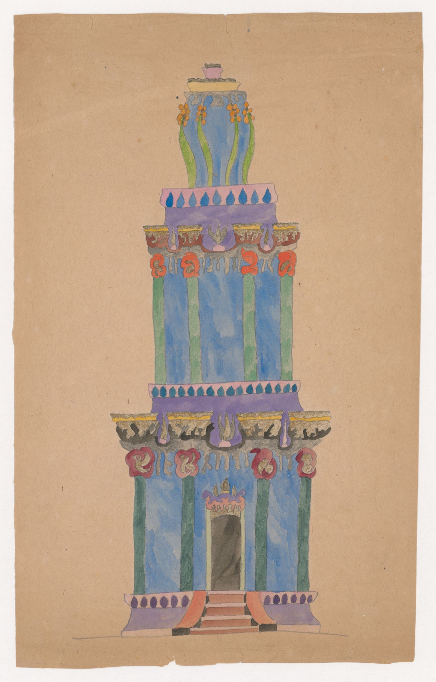 Visionary design for a three-story tower
