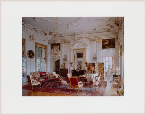 Vue du grand salon du Château de la Poya, Fribourg, Suisse