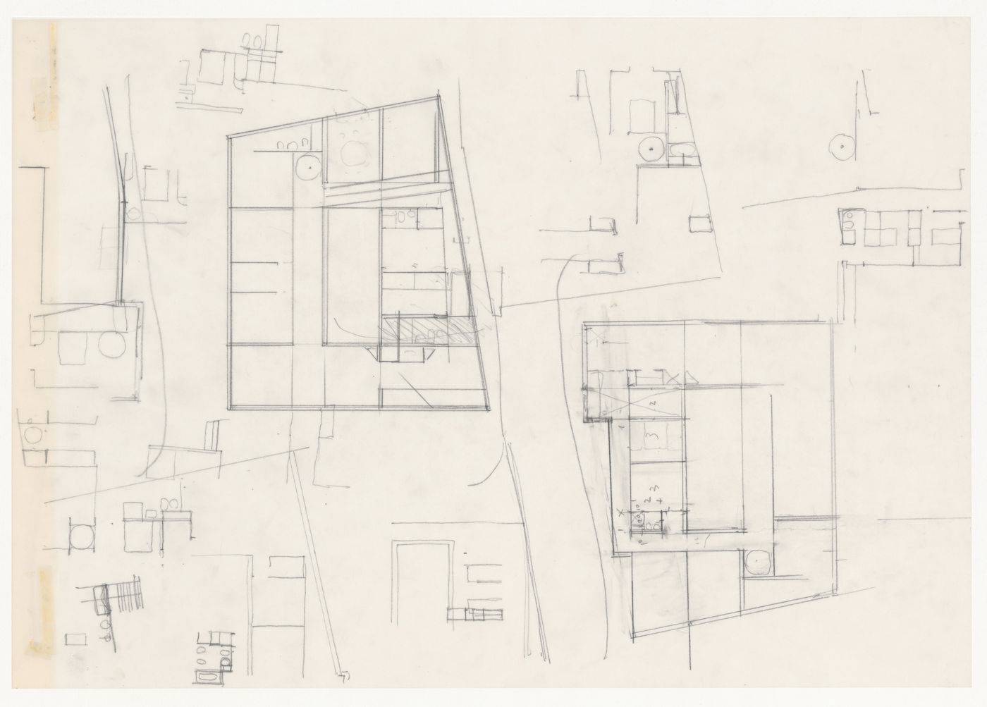 Plans and sketches for Casa Mário Bahia [Mário Bahia house], Gondomar, Portugal