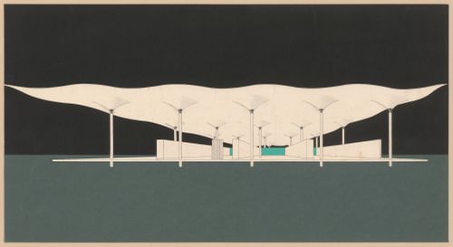 Perspective drawing for Escuela Industrial, Olavarría, Argentina