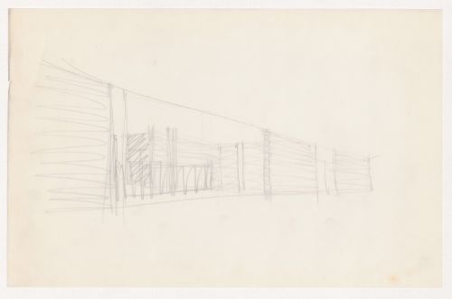 Interior perspective sketch for the Metallurgy Building, Illinois Institute of Technology, Chicago