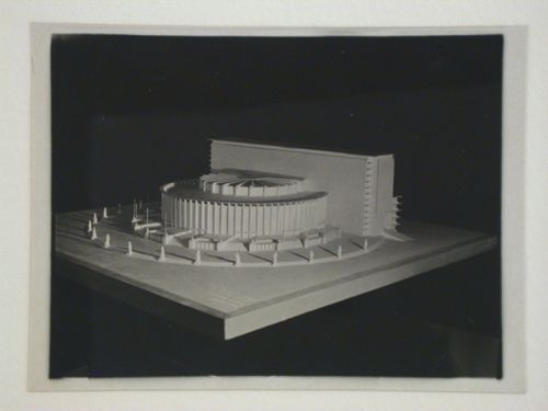 Photograph of a model for a Red Army Theater, Moscow