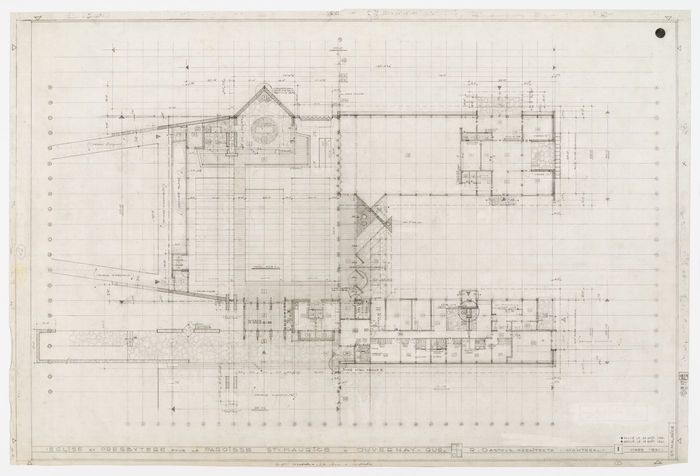 Église et presbytère pour la paroisse Saint-Maurice, Duvernay, Québec: plan