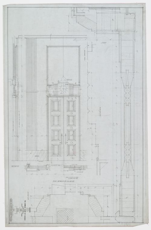 Détails de la porte principale, Cour suprême du Canada, Ottawa, Ontario, Canada (1937-1953, 1977)