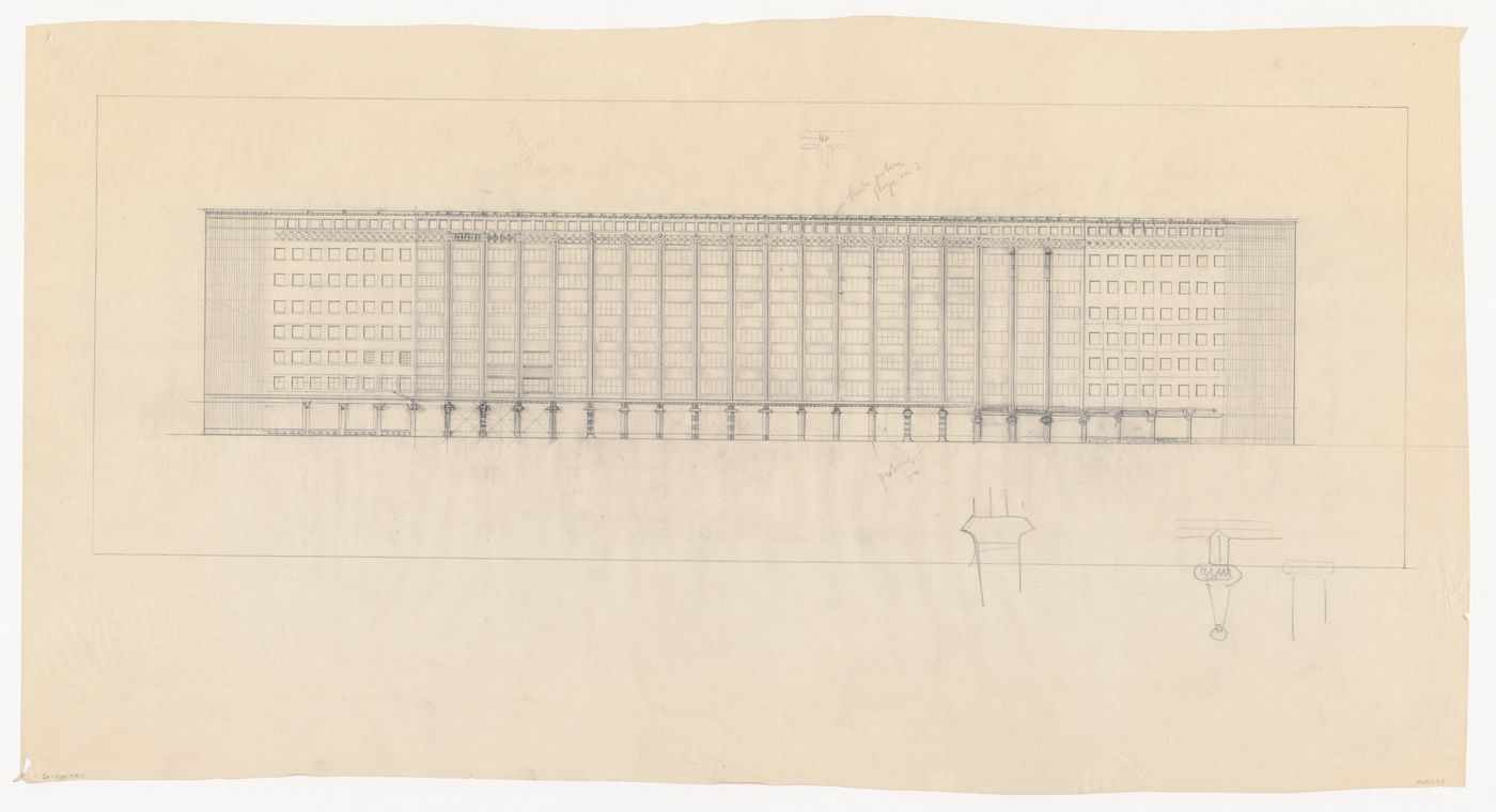 Elevation for a mixed-use development for the reconstruction of the Hofplein (city centre), Rotterdam, Netherlands