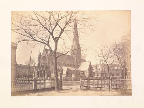 View of Christ Church Cathedral from across the street, 1440 avenue Union, Montréal, Québec