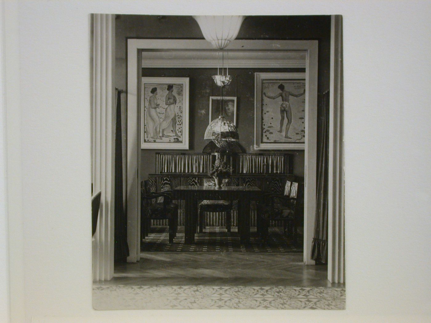 Interior view of the dining room of the Hodlers' apartment, 29 Quai du Montblanc, Geneva, Switzerland
