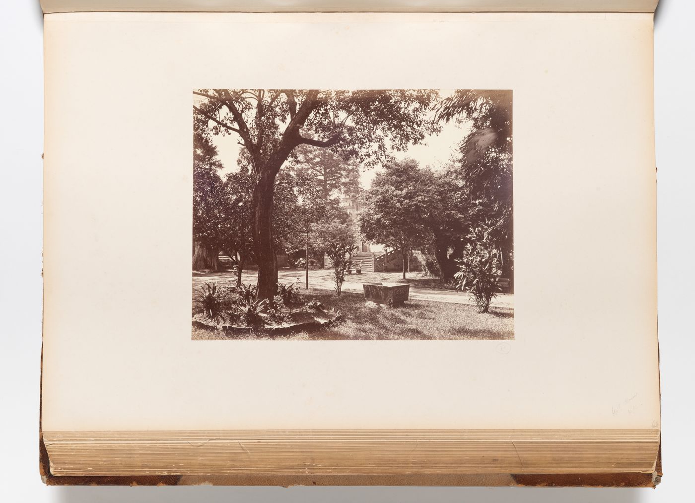 View of the garden of the English Consulate, Shameen (now known as Shamian) Island, Canton (now Guangzhou), China