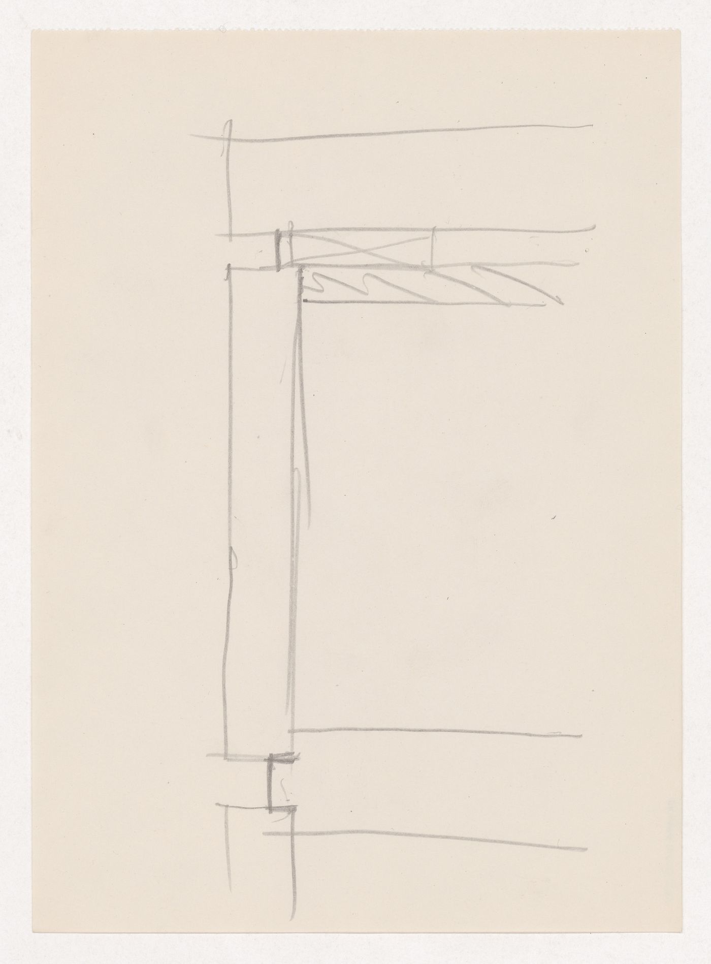 Sketch sectional detail for a window moulding [?] probably for Illinois Institute of Technology