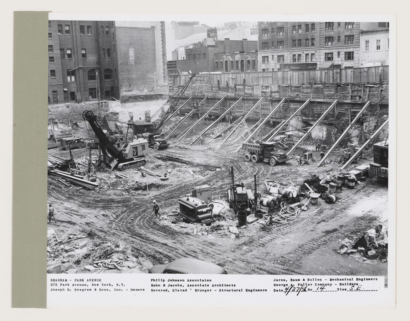 Seagram building under construction, 375 Park avenue, New York, N.Y., south-east view
