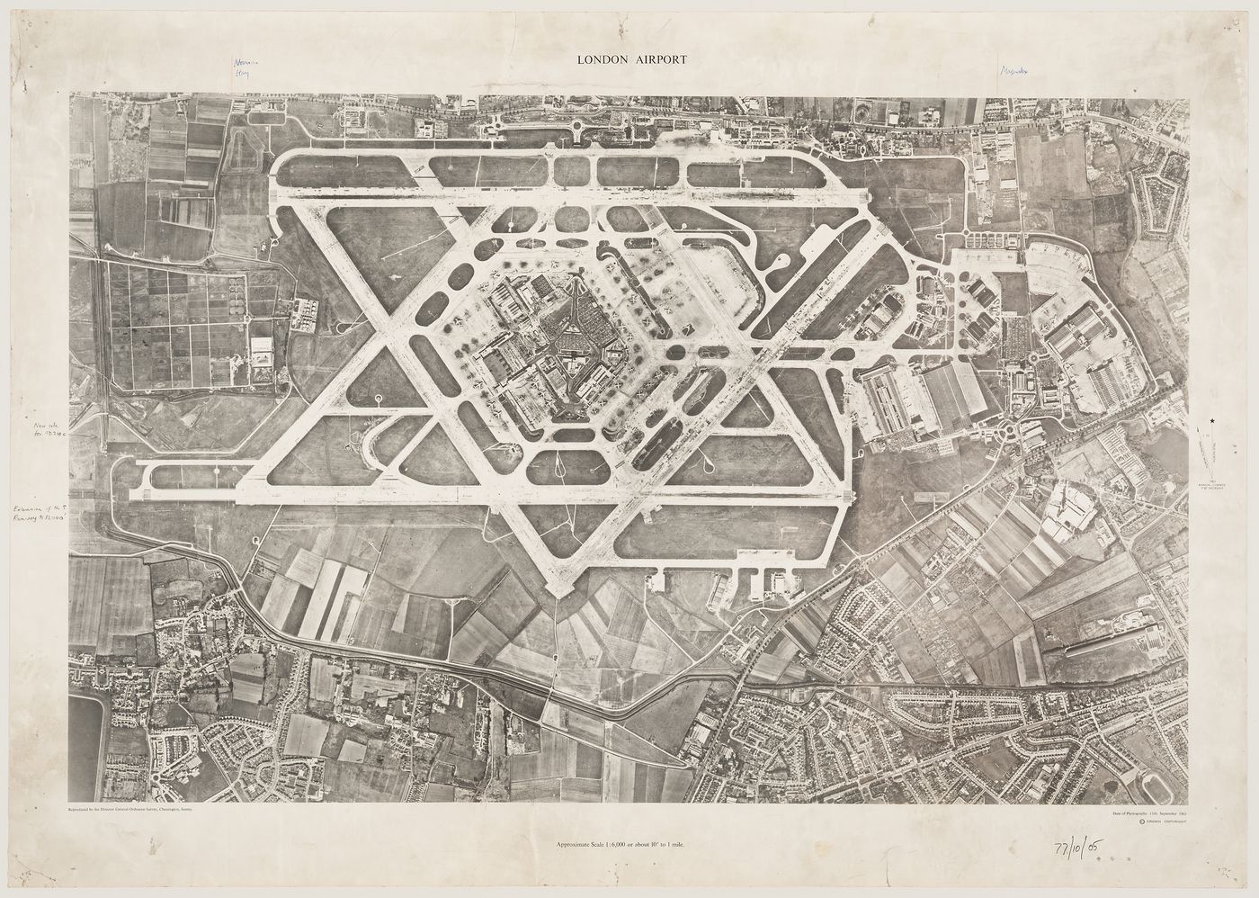 Aerial view of London Airport (Heathrow), Greater London, England