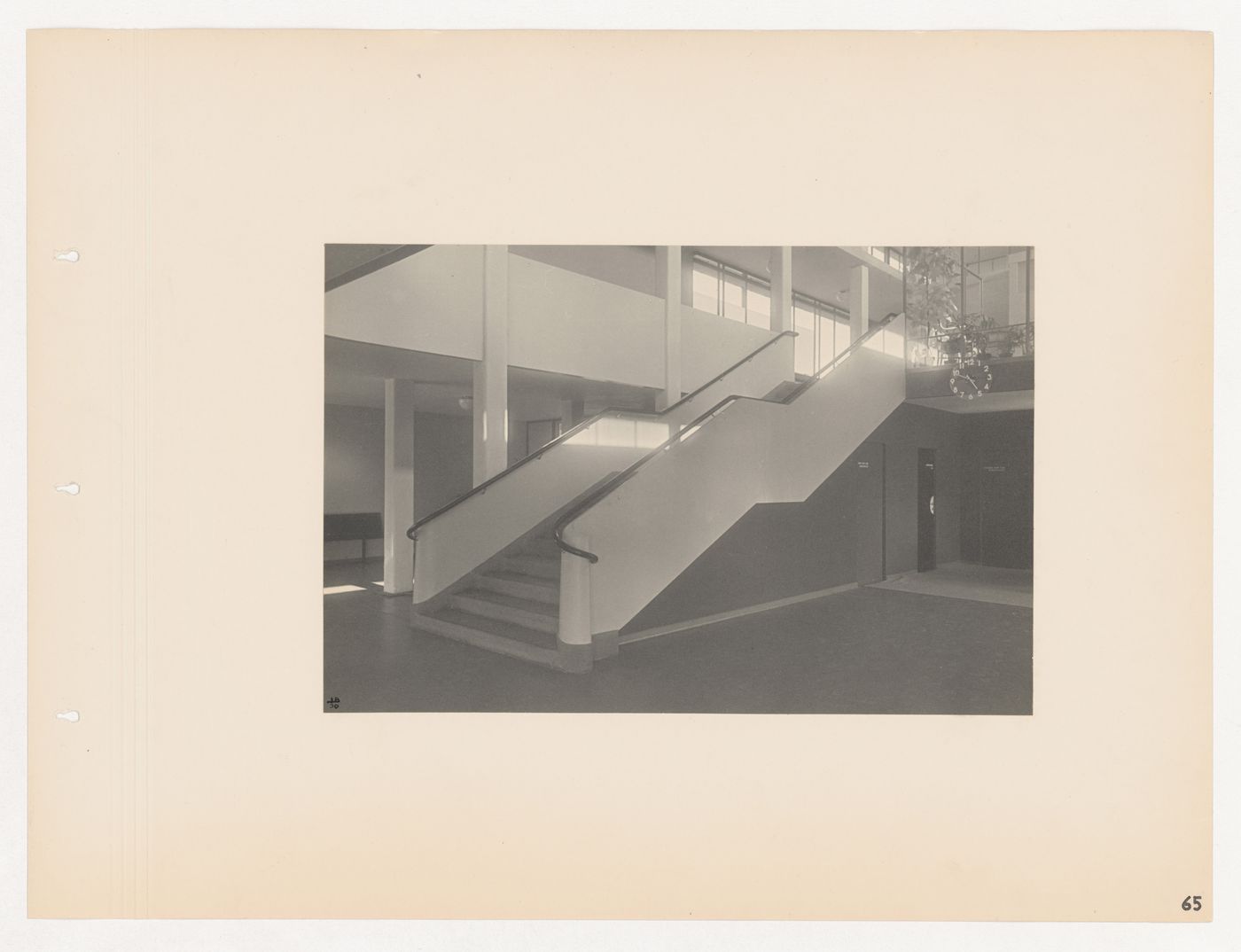 Interior view of the entrance hall and stairs of the Budge Foundation Old People's Home, Frankfurt am Main, Germany