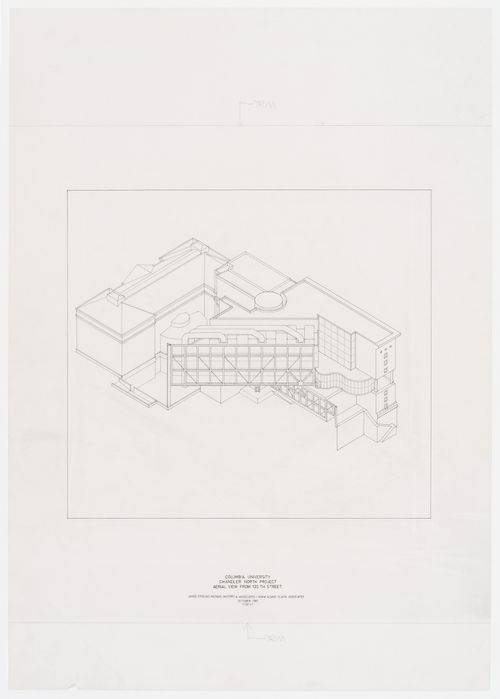 Chandler North Building, Department of Chemistry, Columbia University, New York, New York: aerial axonometric from 120th Street
