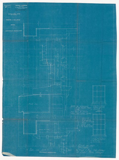 Détail de fenêtre à guillotine pour École des Arts de Montréal