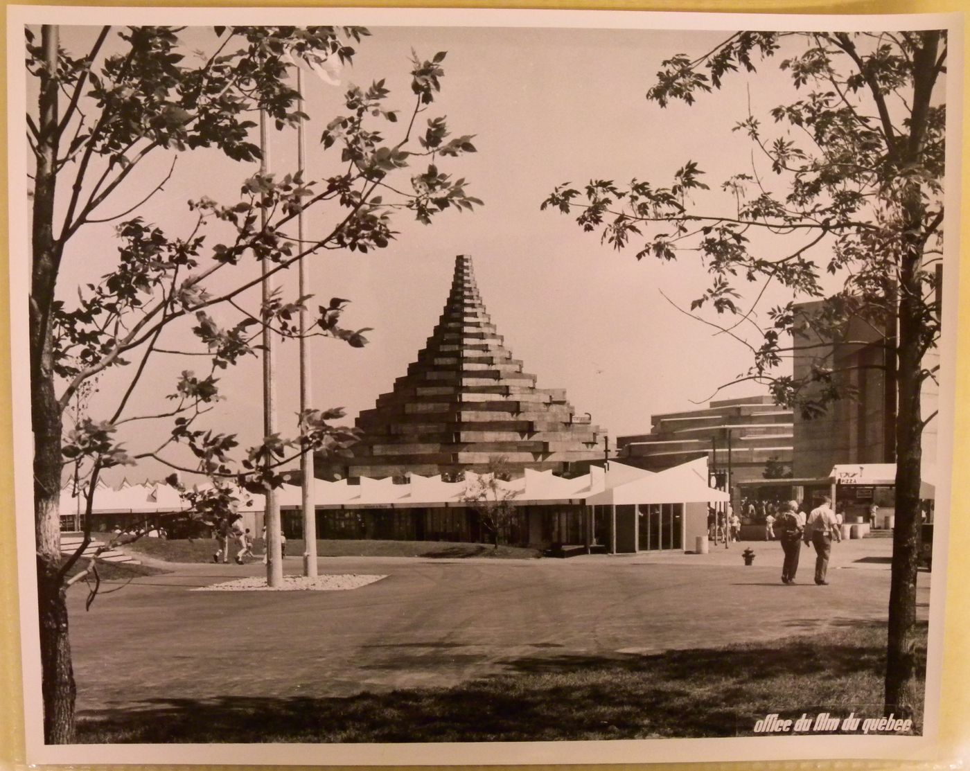 View of the Man in the Community Pavilion with the Expo-Services F in foreground, Expo 67, Montréal, Québec