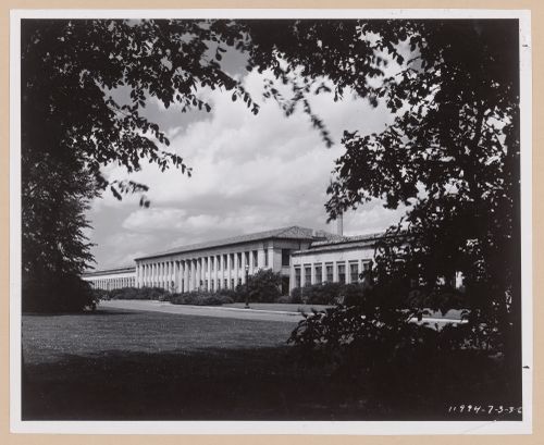 View of the principal façade of the Engineering Laboratory, Rouge River Plant, Ford Motor Company, Dearborn, Michigan