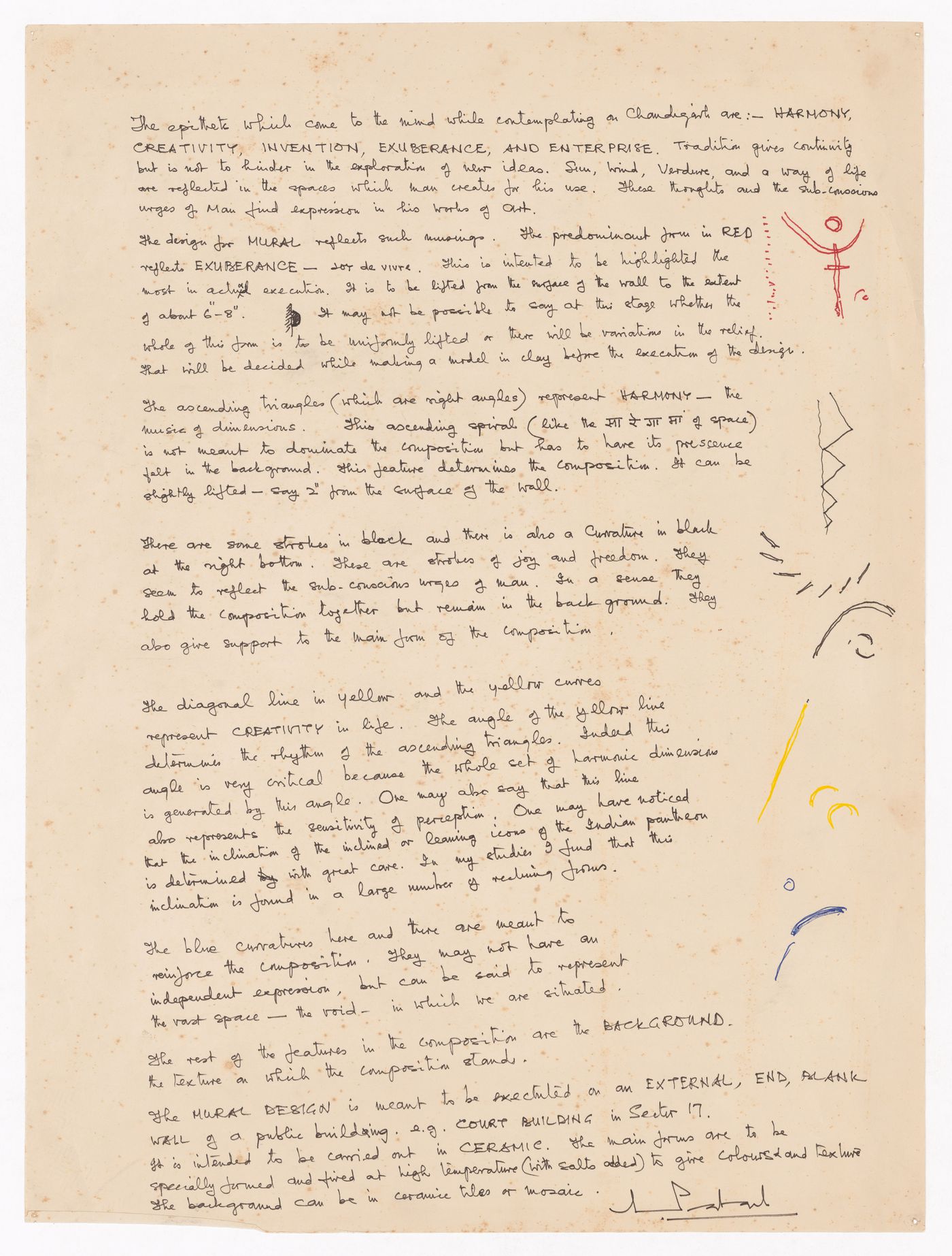 Handwritten text and sketches by Aditya Prakash