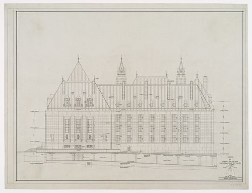 Élévation Est, Cour suprême du Canada, Ottawa, Ontario, Canada (1937-1953, 1977)