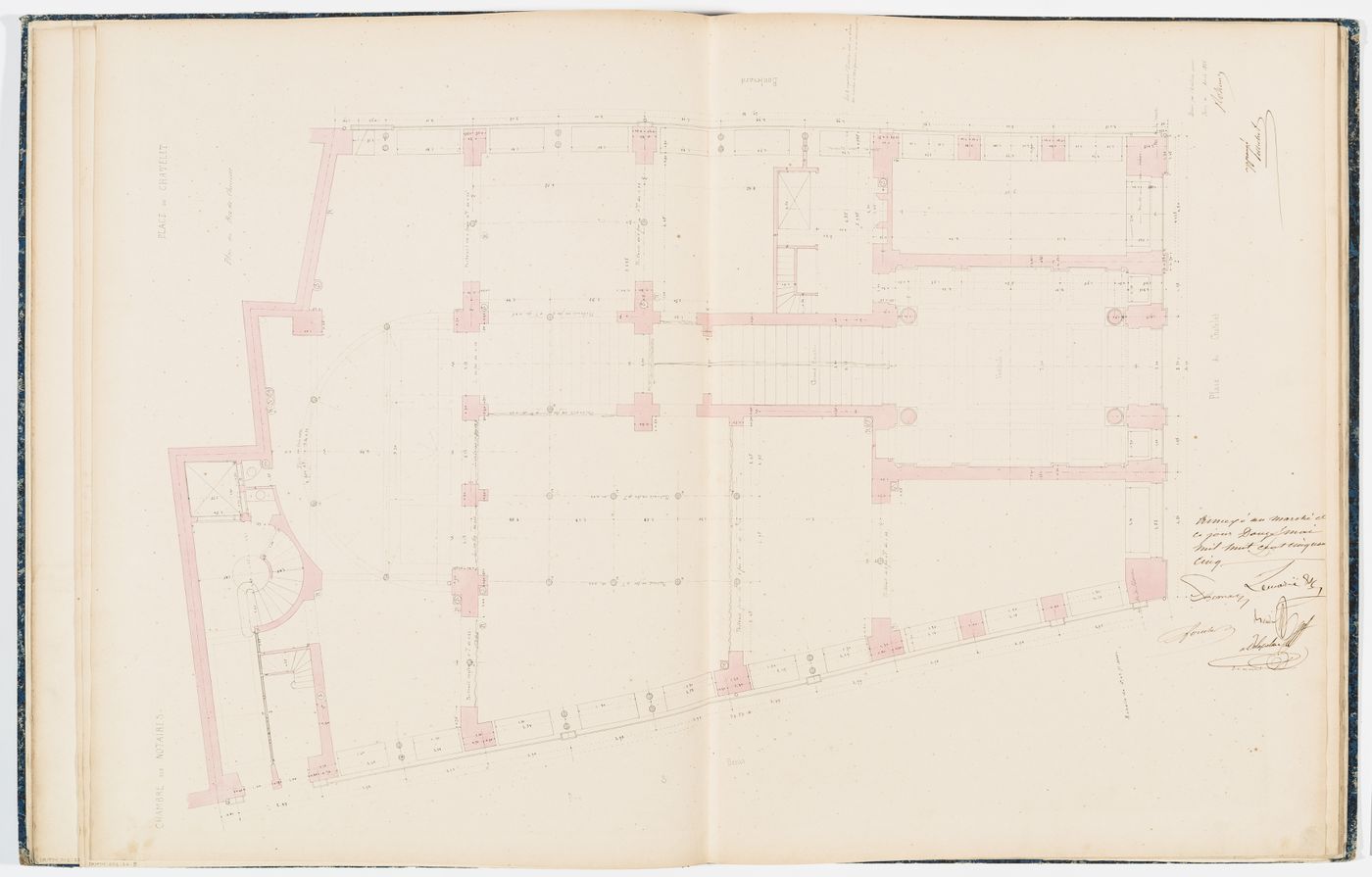 Contract drawing for the Chambre des Notaires: Ground floor plan