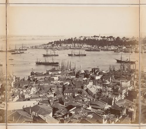 Section of a panorama of Constantinople (now Istanbul, Turkey) from the Galata Tower