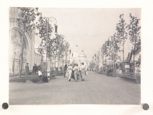 Glasgow Exhibition, views of boulevards, with people, exhibition buildings, etc., Glasgow, Scotland, United Kingdom