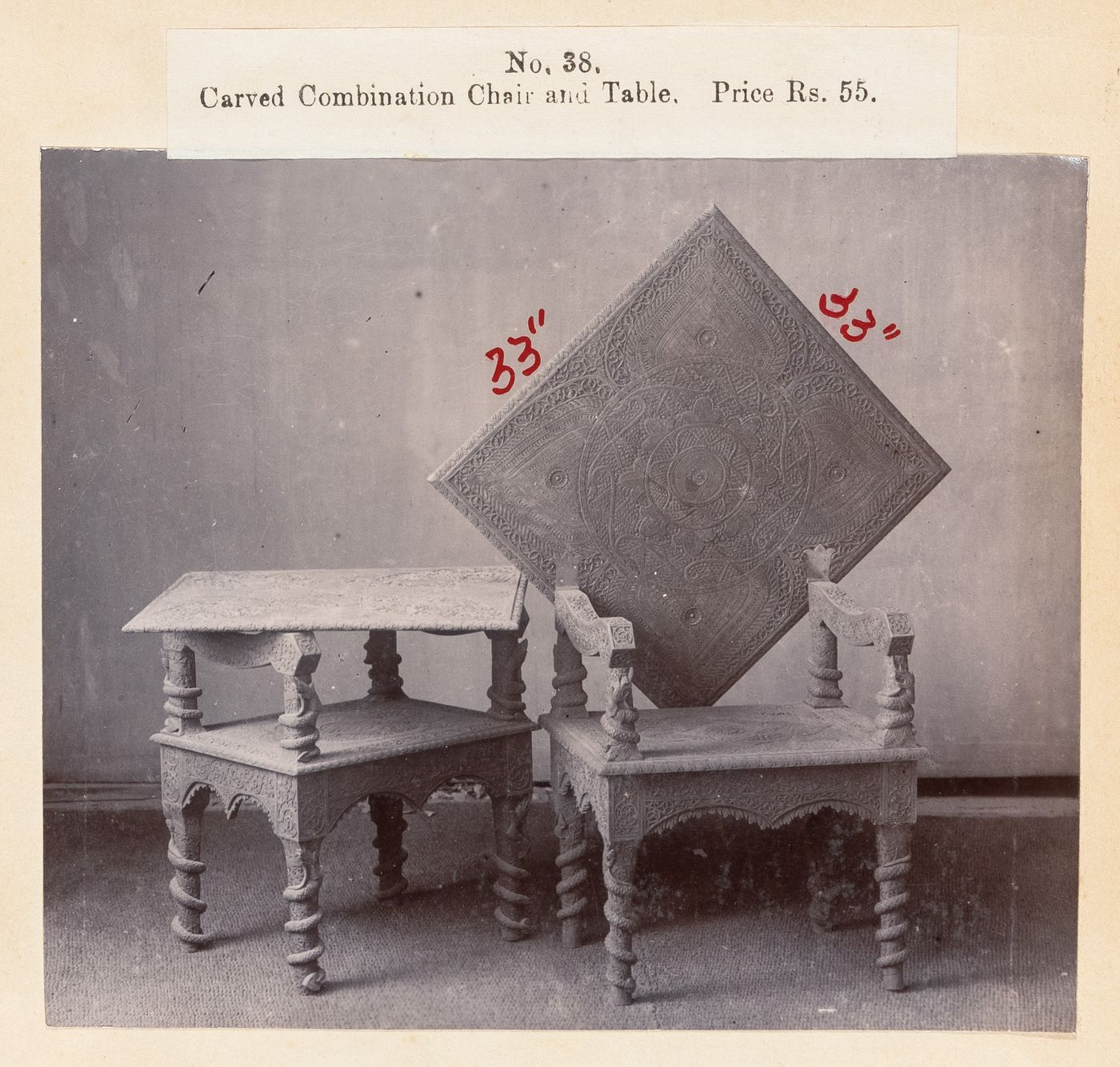 View of tables, F. Beato Limited, C Road, Mandalay, Burma (now Myanmar)