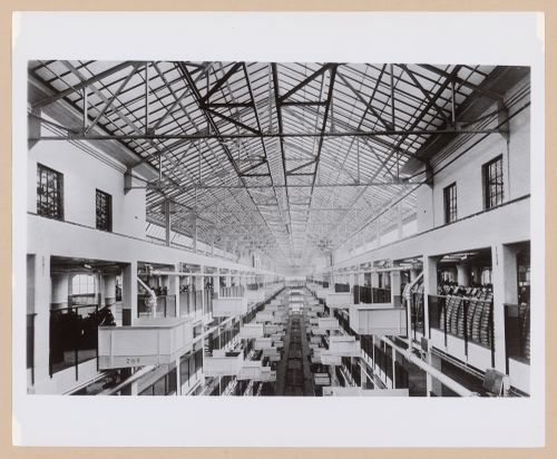 Interior view of the annex of the Manufacturing Building (now partially a warehouse and partially abandoned) showing the crane bays, Highland Park Plant (now abandoned), Ford Motor Company, Highland Park, Michigan