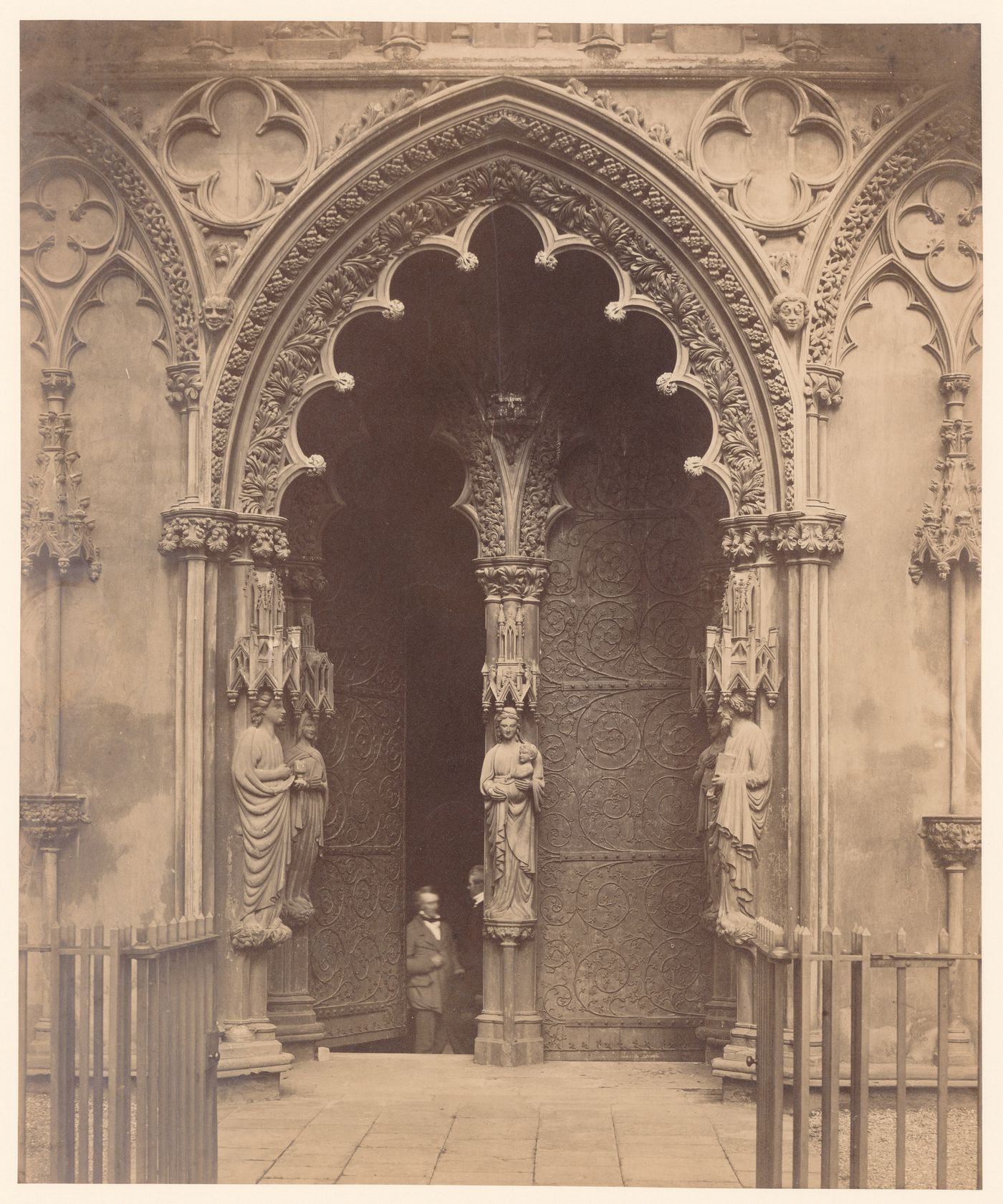 View of portal in west porch, Lichfield Cathedral, Lichfield, England