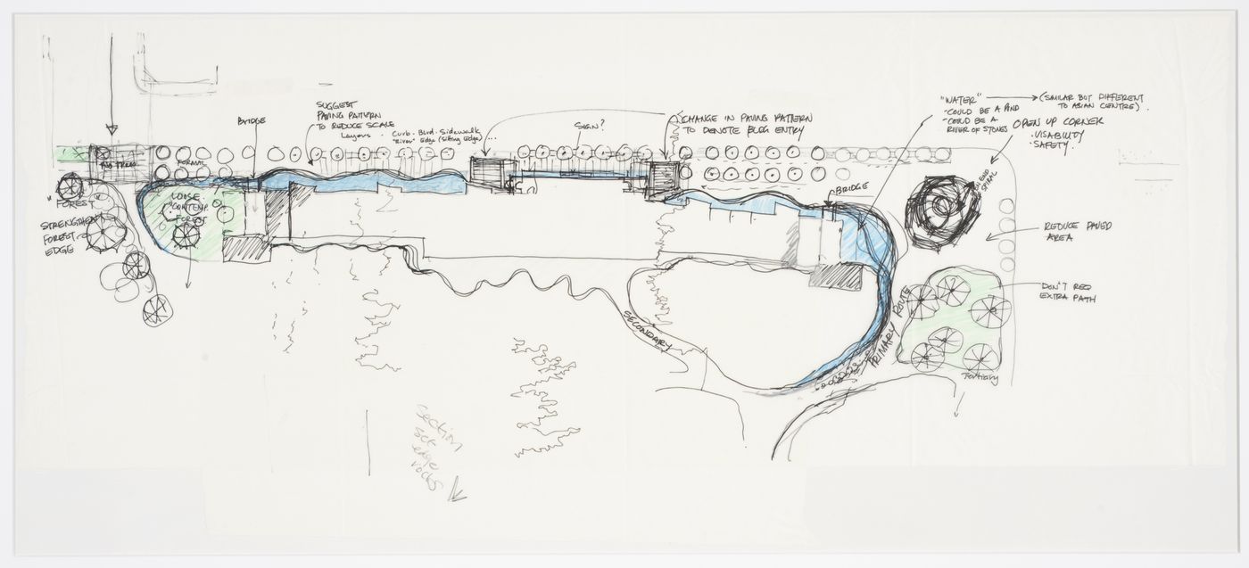 Landscape sketch, C. K. Choi Institute of Asian Research, University of British Columbia, Vancouver, British Columbia