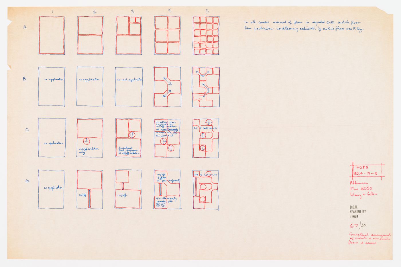 Oxford Corner House feasibility study: conceptual arrangements of mobile and removeable floors and access