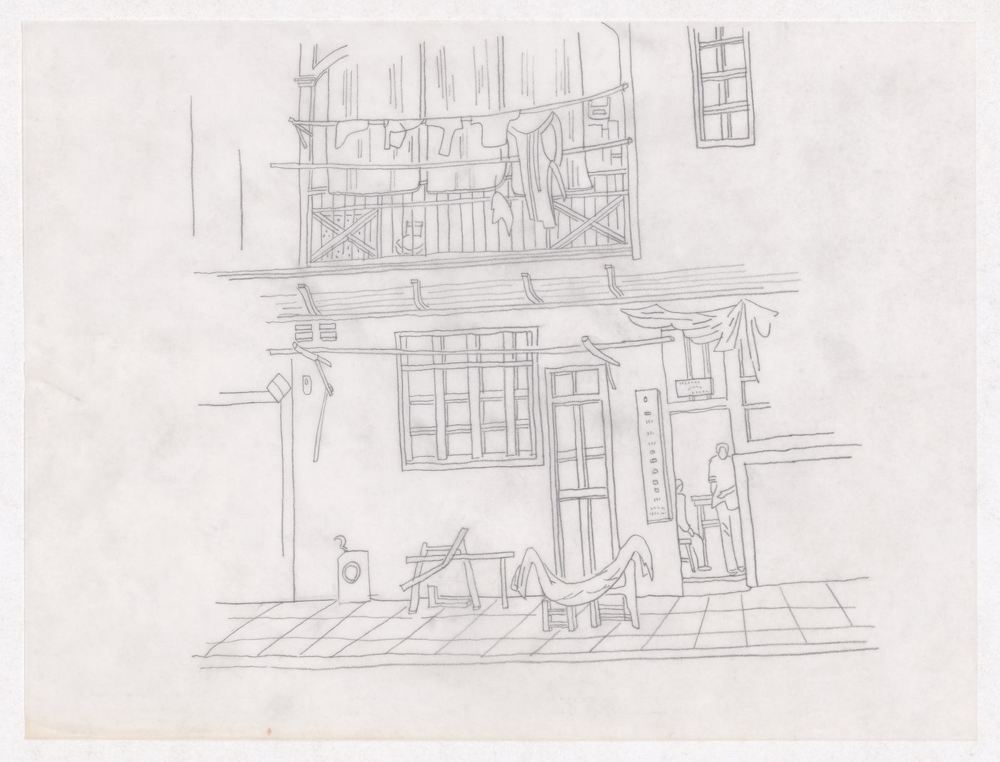 Illustration showing the traditional living patterns for the Sichuan housing project for "Housing a Billion: Urban Upgrading: Design Ideals for Rural China" publication