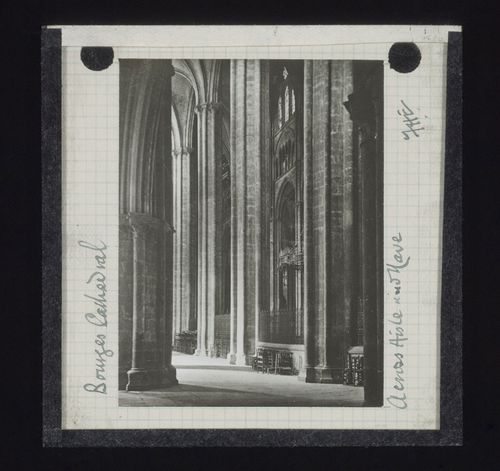 View across aisle into nave of Cathédrale Saint-Etienne de Bourges, Bourges, France