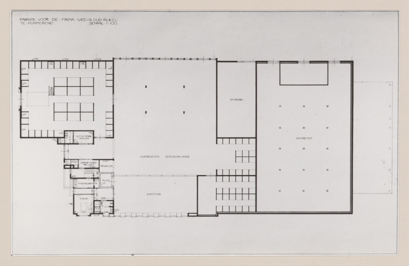 Photograph of a ground floor plan for a winery, Purmerend, Netherlands
