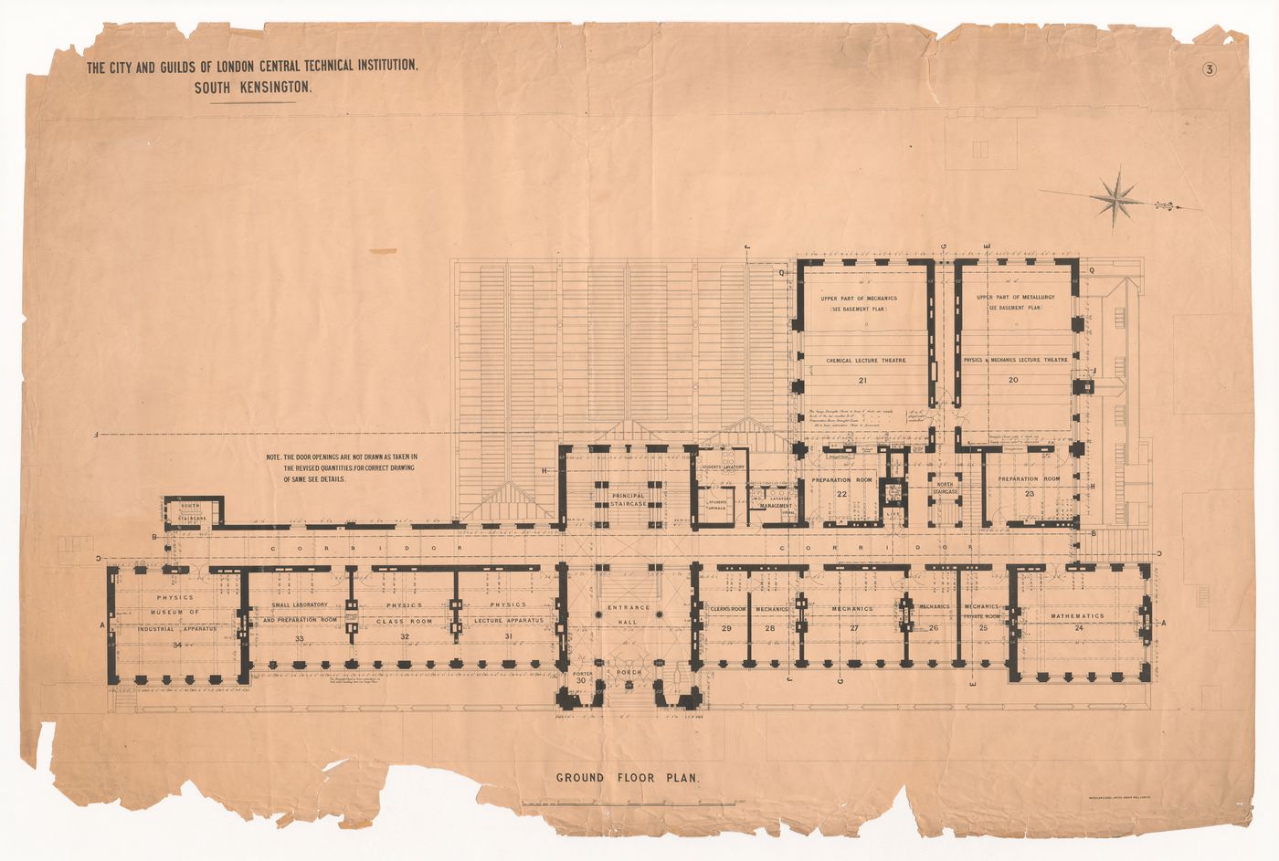 City and Guild of London Central Technical Institution: Ground floor plan