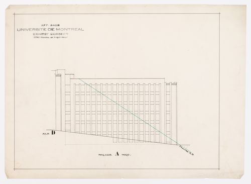 Diagramme de l'ombre pour la façade A, Pavillon principal et campus, Université de Montréal, Montréal, Canada (1924-1947)