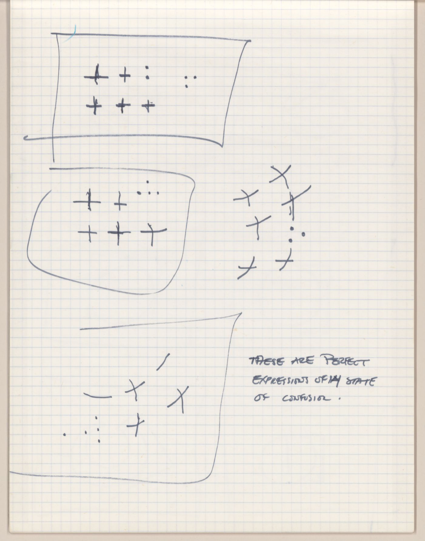 Sketchpad with studies for cut drawings