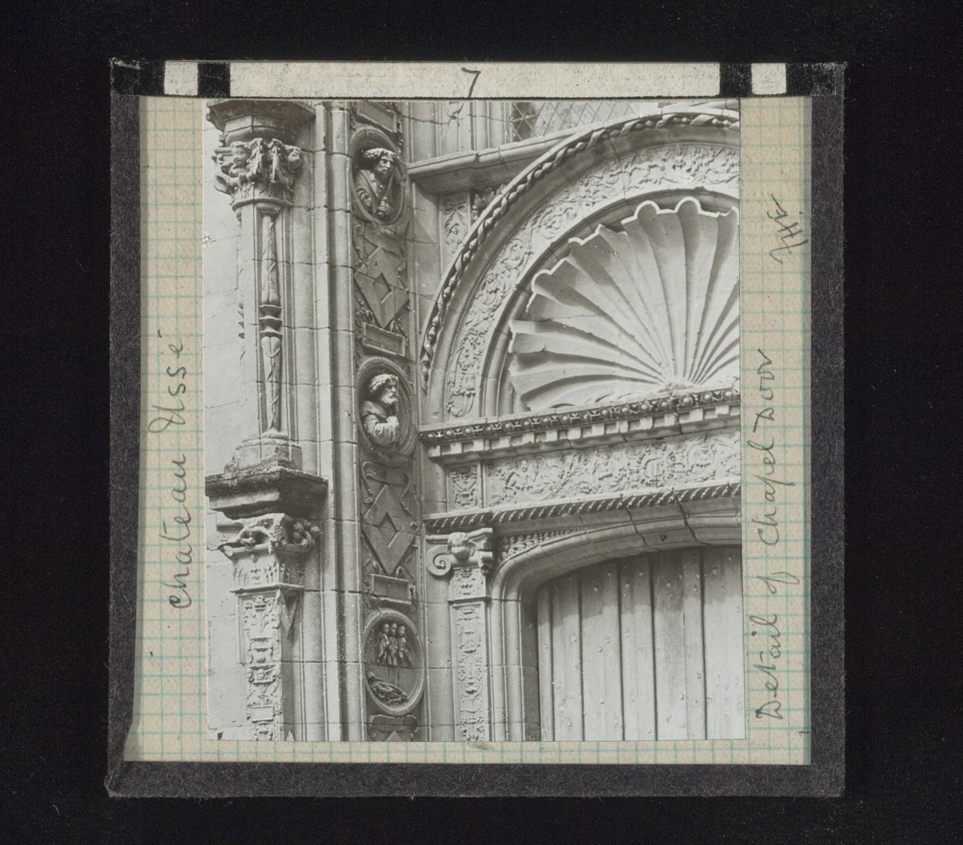 Detail view of chapel door of Château d'Ussé, Rigny-Ussé, France