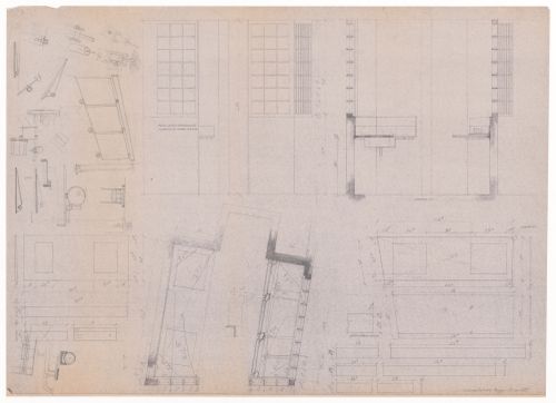 Elevation, sections, and sketches for Casa Dragone e Paggi, Milan, Italy