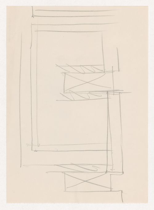 Sketch sectional detail for a window moulding [?] probably for Illinois Institute of Technology