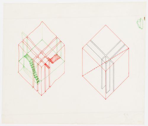 Axonometric sketches, House VI, Cornwall, Connecticut