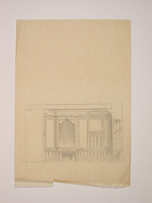 Drwg rel.to Chateau deLanchneil(?)-interior wall elevation