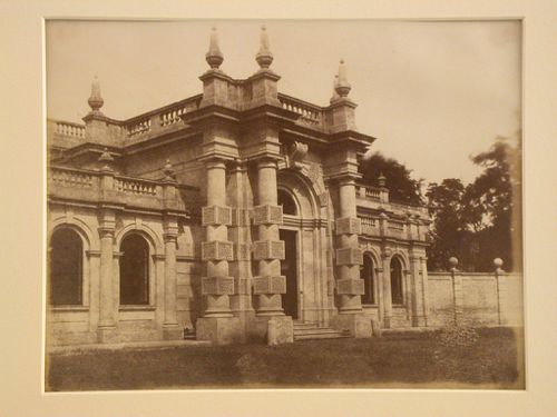 View of entrance pavilion and covered arcade, Shrubland [?], England