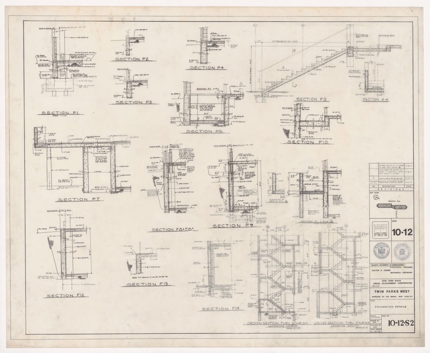 Foundation details for Twin Parks West, Site 10-12, Bronx, New York