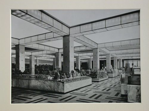 Unidentified interior, possibly the food hall of a large department store, Germany