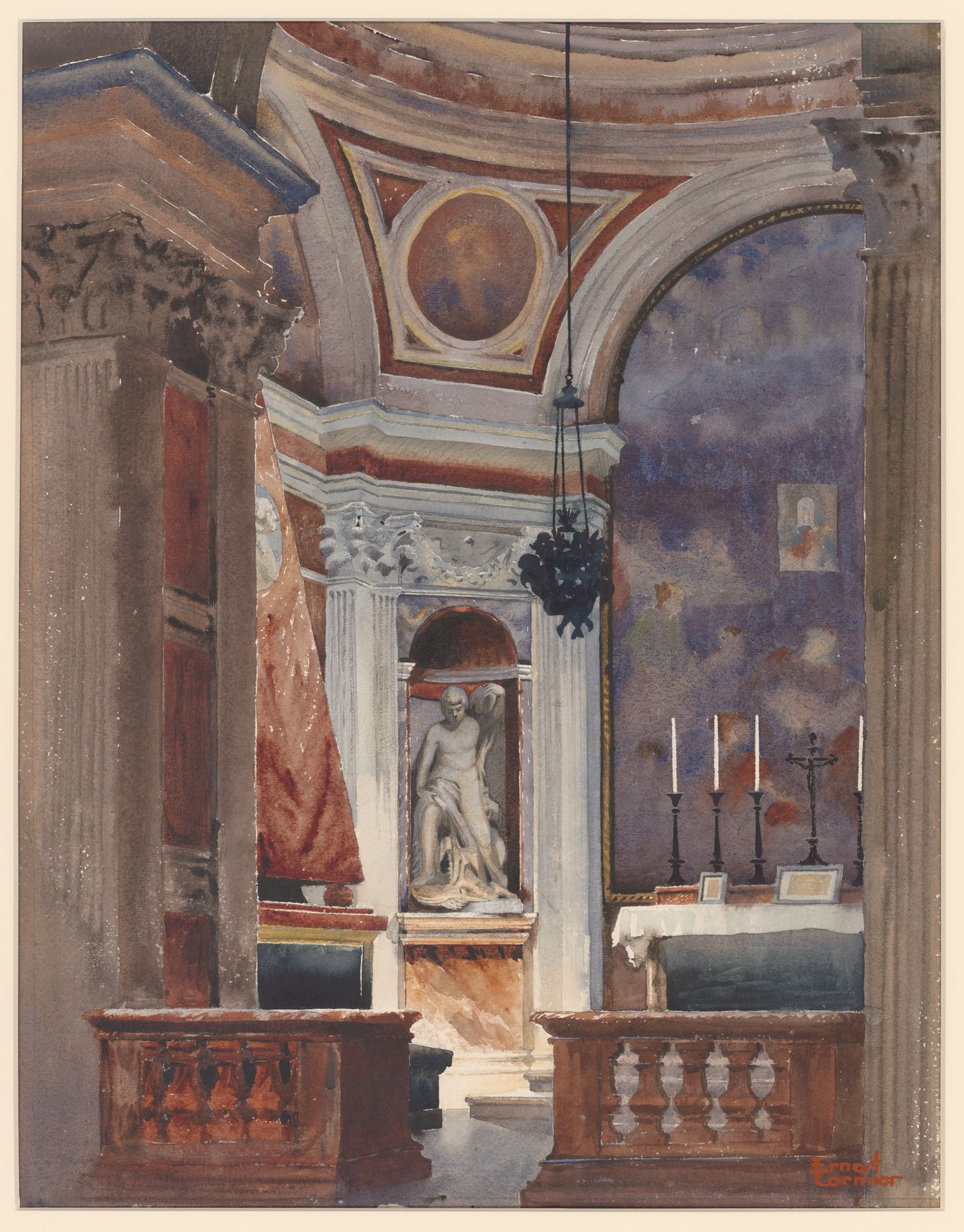 Vue intérieure de la chapelle Chigi, Santa Maria del popolo, Rome, Italie