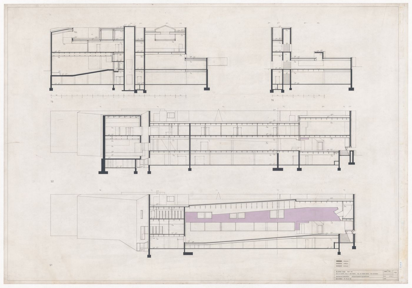 Sections for Centro Galego de Arte Contemporânea, Santiago de Compostela, Spain