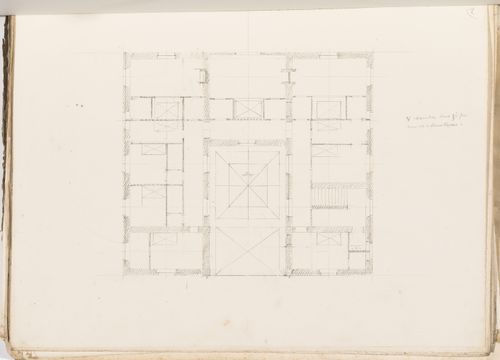 Project no. 2 for a country house for comte Treilhard: Second floor plan