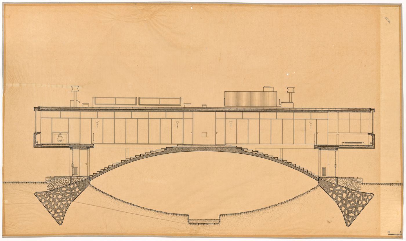 Section drawing for Casa sobre el arroyo, Mar del Plata, Argentina